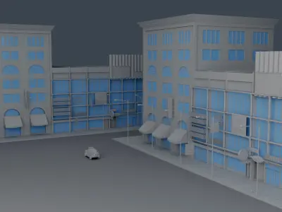 3d commercial building 3D model