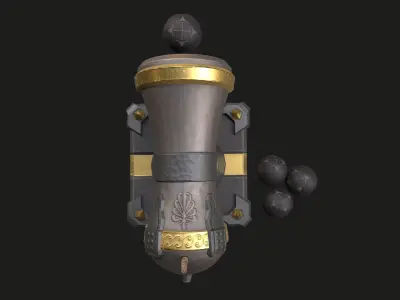 Stylized Cannon Low-poly 3D model order
