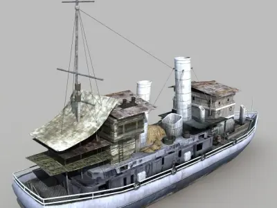 Old Cargo Ship 01 3D model