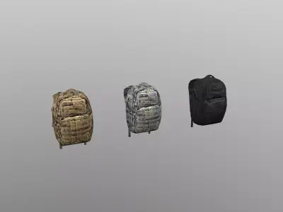 Realistic Military Backpacks Low-poly 3D model