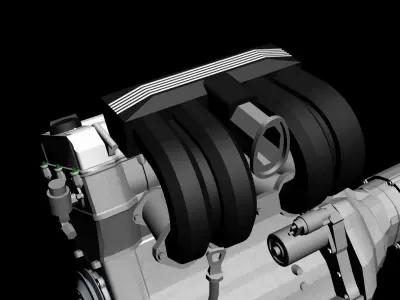 Engine 4 cylinders double cam electronic injection 16v- M42B18 3D model