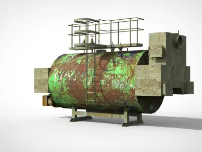 Commercial Gas Oil water heater 3D model