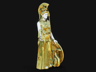 Statue of Athena Parthenos Low-poly 3D model