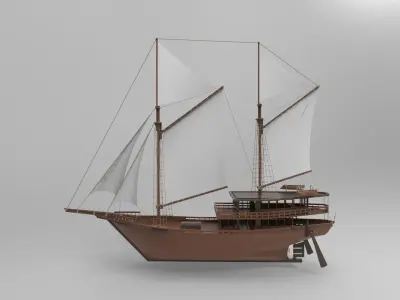 Sailboat wood 3D model