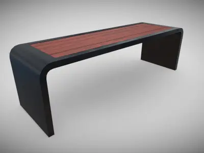 Metal Bench  Low-poly 3D model