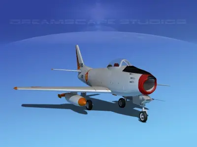 North American F-86 Sabre Jet Spain 3D model