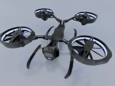 Drone Quadcopter Low-poly 3D model