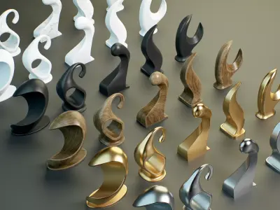 Abstract Statues PBR Low-poly 3D model