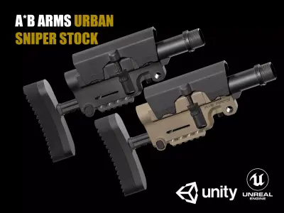 AB Arms Urban Sniper Stock Low-poly 3D model
