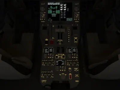 Boeing 787 Cockpit  - Flightdeck 3D model