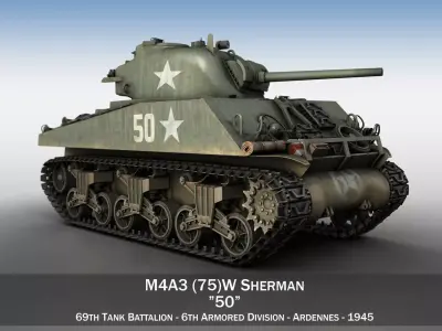 M4A3 75mm - Sherman - 50 3D model