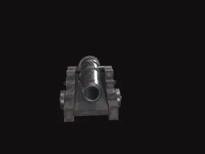 Medieval Cannon V04 Old Low-poly 3D model