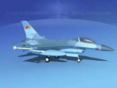 Gen Dyn F-16A Falcon V31 Indonesia 3D model
