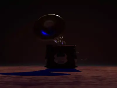 gramophone old Low-poly 3D model