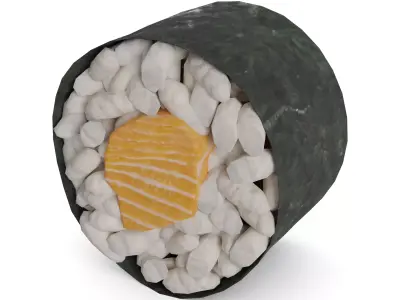 Sushi Salmon curry sauce Low-poly 3D model