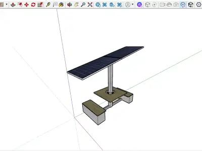 Solar-Powered Laptop Charging Station Free 3D model