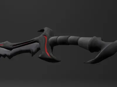 Low Poly Stylized Daedric Sword from Skyrim Free low-poly 3D model