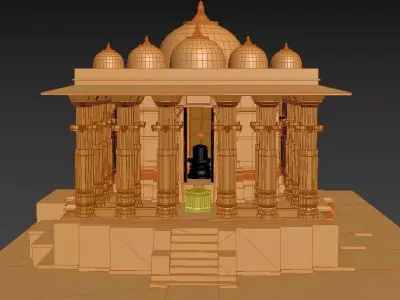 SHIVA TEMPLE 3D MODEL - INDIA RAJASTHAN 3D model