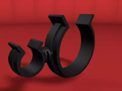 Rotating hose or wire clip Low-poly 3D model