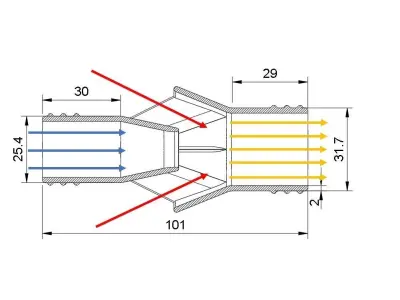 Water Suction Jet Pump Ejector vacuum 4 different sizes 3D print model