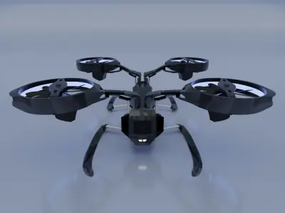 Drone Quadcopter Low-poly 3D model