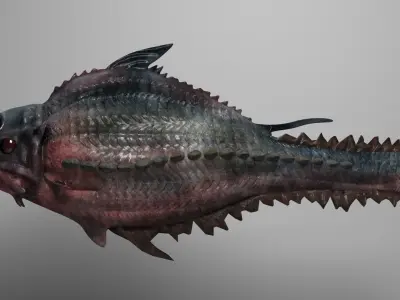 piranha monster  Low-poly 3D model