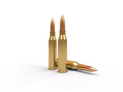 260 Remington Ammo Low-poly 3D model