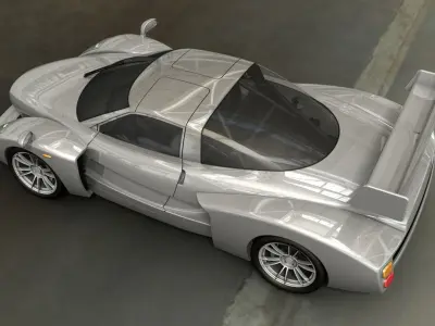 LeMansASGTV8 orange sports car parked in parking lot Free 3D model