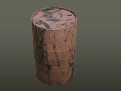 Rusted Oil Drum Low-poly 3D model