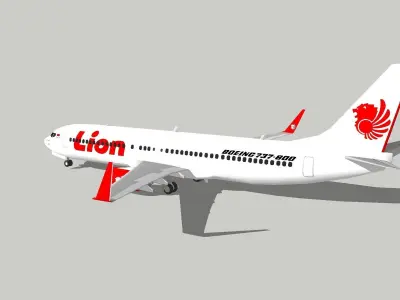Boeing 737-800 Lion Air Low-poly 3D model
