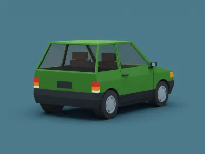 Stylized Cartoon Car Free Free low-poly 3D model
