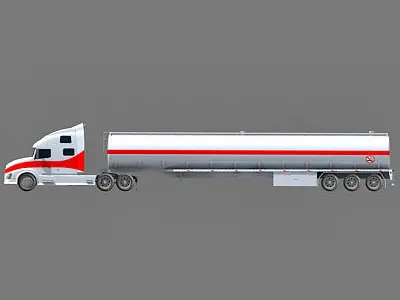 Red Striped Truck 4 3D model