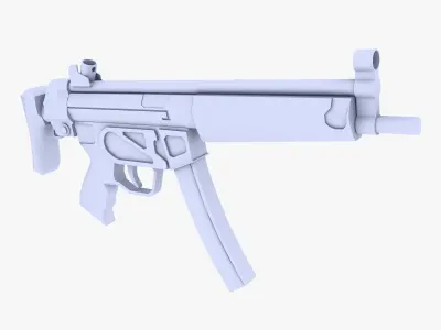 MP5 Submachine Gun Low-poly 3D model buy