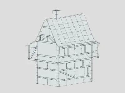 Medieval Building 02 Low Poly PBR Realistic Low-poly 3D model