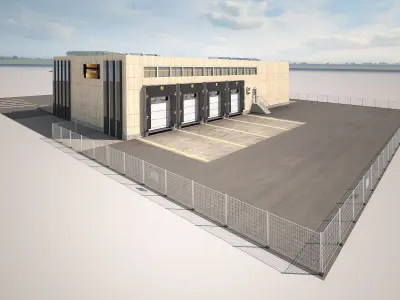 Cargo Building TIR Low Poly2 Low-poly 3D model