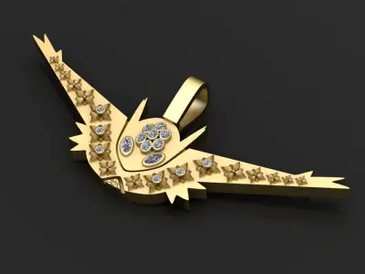 MOISSANITE Ninja Fighter Iced Out Pendant 3D print model