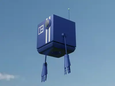 Flying robot Low-poly 3D model