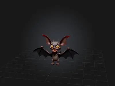 Cartoon Vampire Bat Low-poly 3D model