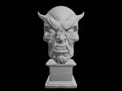 Alien Mutant Face Grotesque Extraterrestrial Sculpture 3D print model purchase