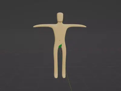 Naked human with a leaf Free 3D model