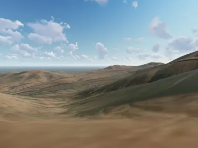 Mountain Valley Near Caleta Lobos Chile 3D model