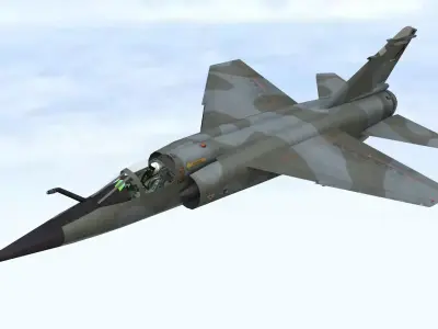 Fighter Jet Flying In Sky Plane V06 Low Poly 3D Model Low-poly 3D model