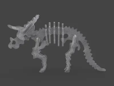 DINO-001 wooden dinosaur 3D model
