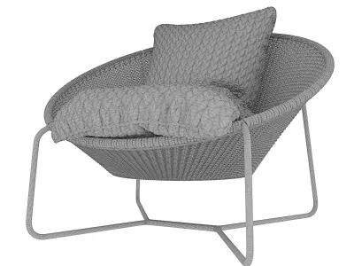 Lounge chair cushions for outdoor 3D model