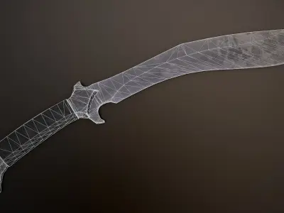 Post-Apocalyptic Kukri Low-poly 3D model