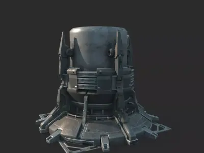 Future sci-fi style launch well 3D model