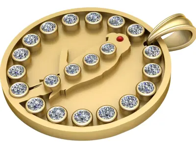 PARROT GOLD PENDANT 3D print model