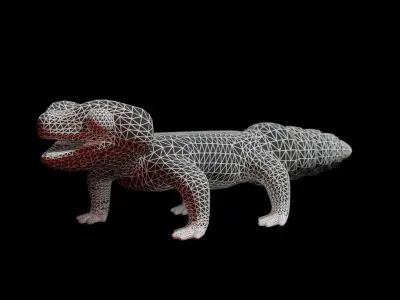 Stylized Leopard Gecko Low-poly 3D model