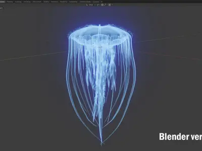 animated jellyfish Low-poly 3D model