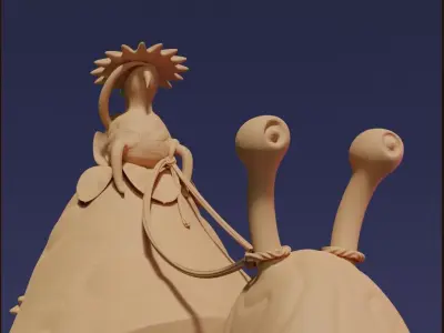 Shroom Snail and Rider Free 3D print model